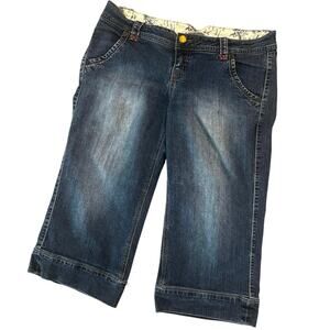 YMI Ultra Low Rise Vintage Y2K Jewel Denim Capris Size 9